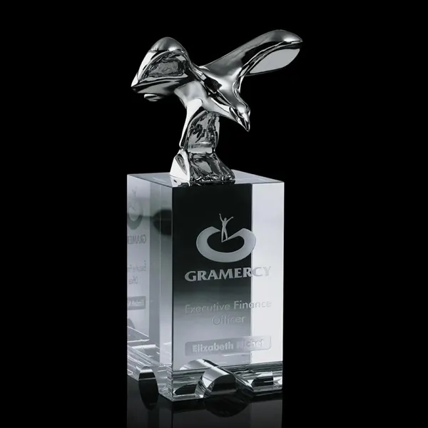 Chrome eagle award on a dramatic optical crystal base.... from ASI 84592 St Regis Group / St Regis