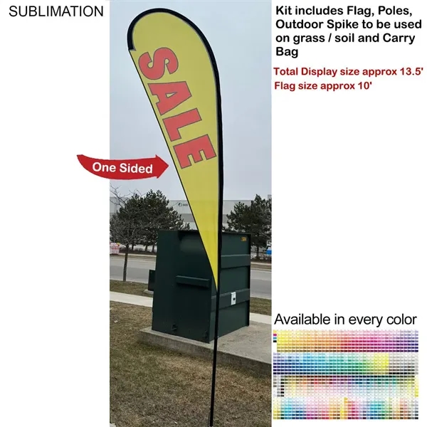 13.5' Large Tear Drop Flag Kit, Full Color Graphics One Side,... from ASI 53509 FIEL-Fairdeal Import & Export / FIEL