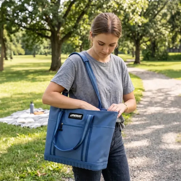 The new and improved Patriot Cooler Frozt Tote Bag is the... from ASI 61005 Hirsch Gift Inc / Patriot