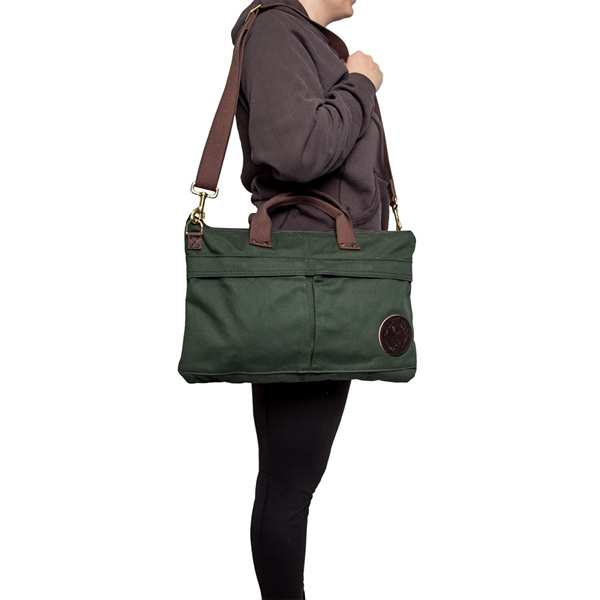 USA Made Book Bag made from durable 15-ounce canvas and leather... from ASI 46170 Compass Industries Inc