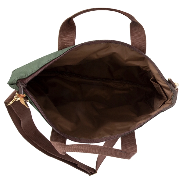 USA Made Book Bag made from durable 15-ounce canvas and leather... from ASI 46170 Compass Industries Inc