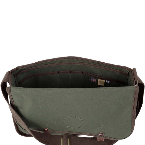 USA Made Book Bag made from durable 15-ounce canvas and leather... from ASI 46170 Compass Industries Inc