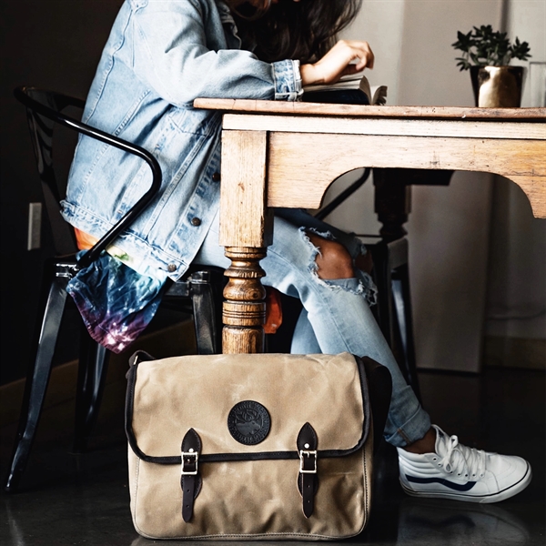 USA Made Book Bag made from durable 15-ounce canvas and leather... from ASI 46170 Compass Industries Inc