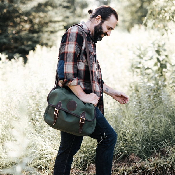 USA Made Book Bag made from durable 15-ounce canvas and leather... from ASI 46170 Compass Industries Inc