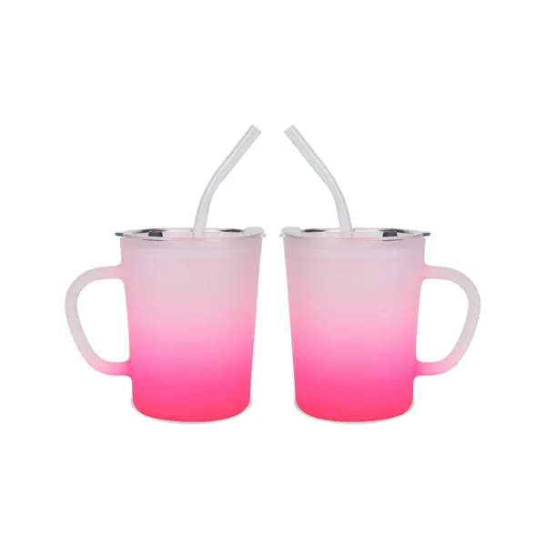 13.5oz glass Symphony mug with plastic lid and straw.... from ASI 52475 Xpres LLC