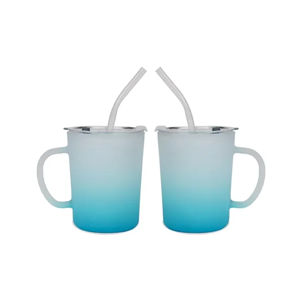 13.5oz glass Symphony mug with plastic lid and straw.... from ASI 52475 Xpres LLC