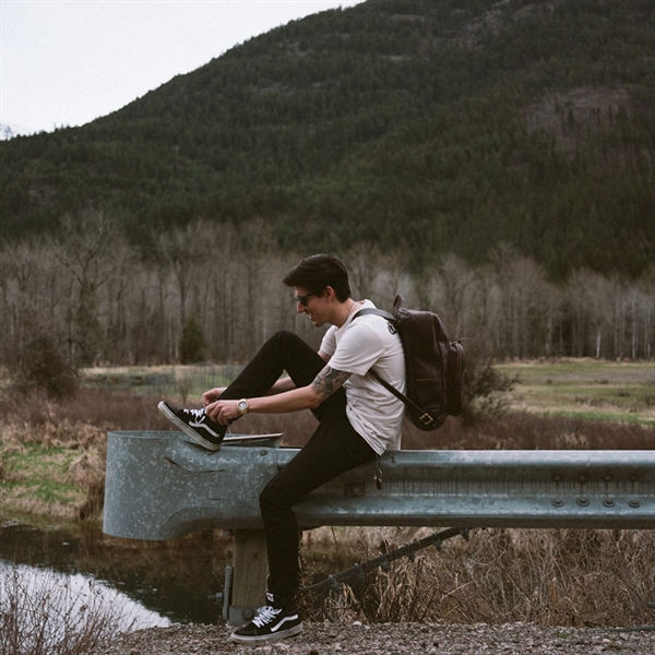 USA Made Book Bag made from durable 15-ounce canvas and leather... from ASI 46170 Compass Industries Inc