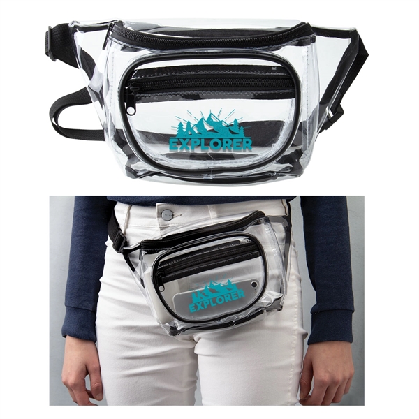 Clear fanny pack with an adjustable strap, quick release buckle and... from ASI 62190 Illini