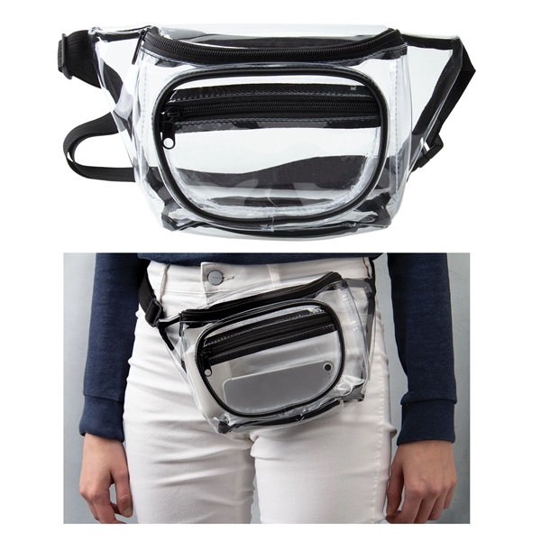 Clear fanny pack with an adjustable strap, quick release buckle and... from ASI 62190 Illini