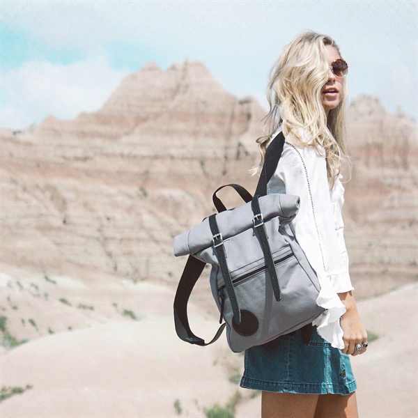 USA Made Book Bag made from durable 15-ounce canvas and leather... from ASI 46170 Compass Industries Inc