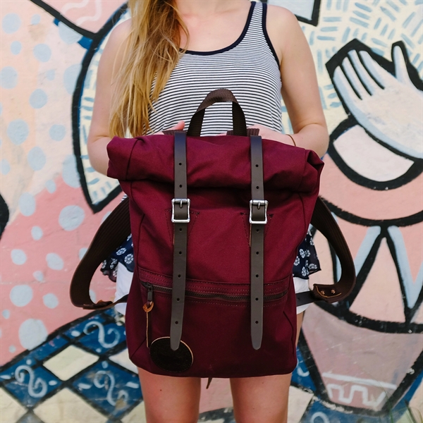 USA Made Book Bag made from durable 15-ounce canvas and leather... from ASI 46170 Compass Industries Inc