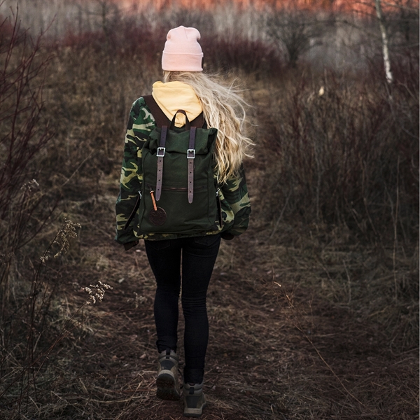 USA Made Book Bag made from durable 15-ounce canvas and leather... from ASI 46170 Compass Industries Inc