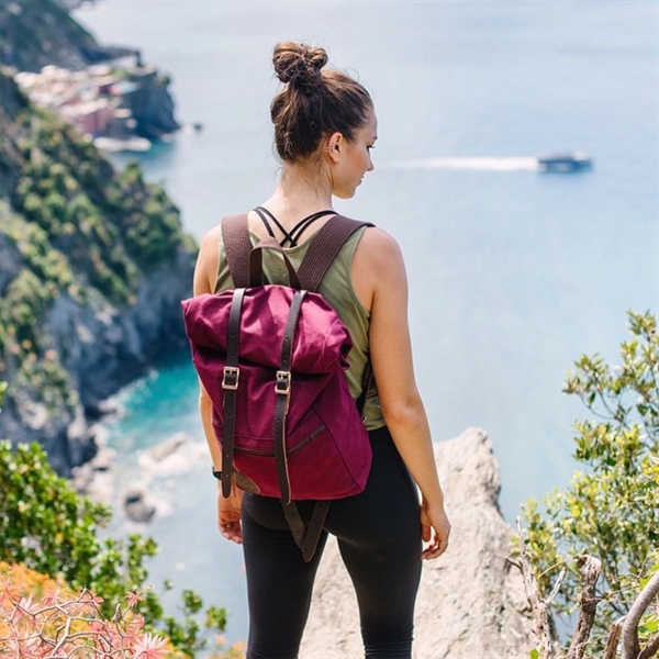 USA Made Book Bag made from durable 15-ounce canvas and leather... from ASI 46170 Compass Industries Inc