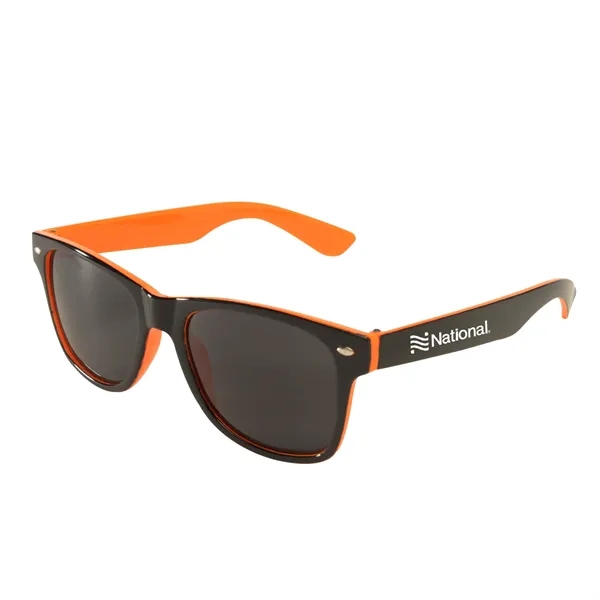 Miami two-tone sunglasses are available in three colors with protective lenses... from ASI 52840 Evans Manufacturing