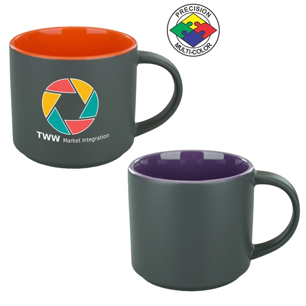 Stackable 16oz Norwich Mug. Available in solid and two-tone options. Spot... from ASI 80093 Pyrographics