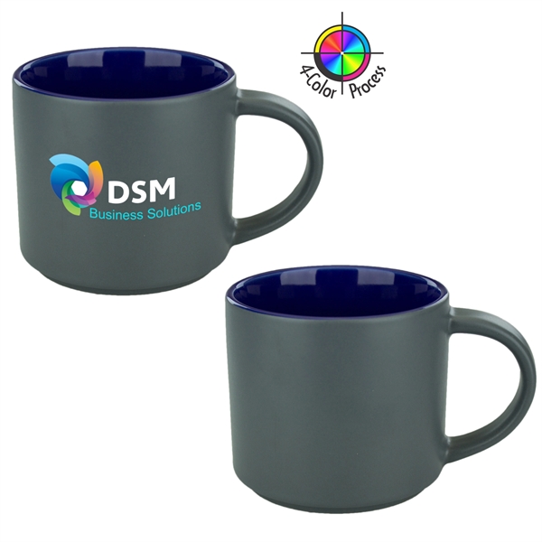 Stackable 16oz Norwich Mug. Available in solid and two-tone options. Spot... from ASI 80093 Pyrographics