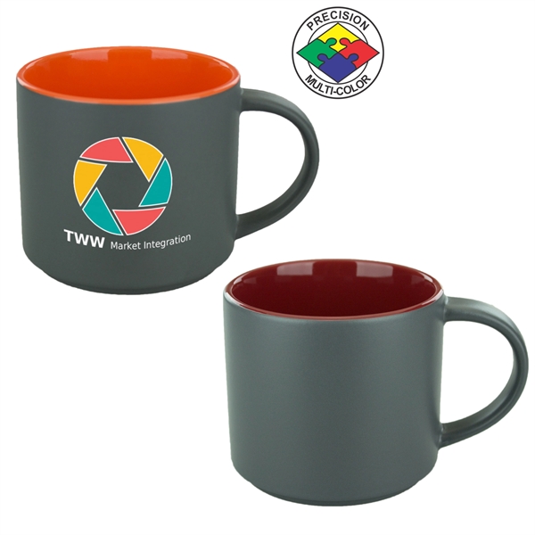 Stackable 16oz Norwich Mug. Available in solid and two-tone options. Spot... from ASI 80093 Pyrographics
