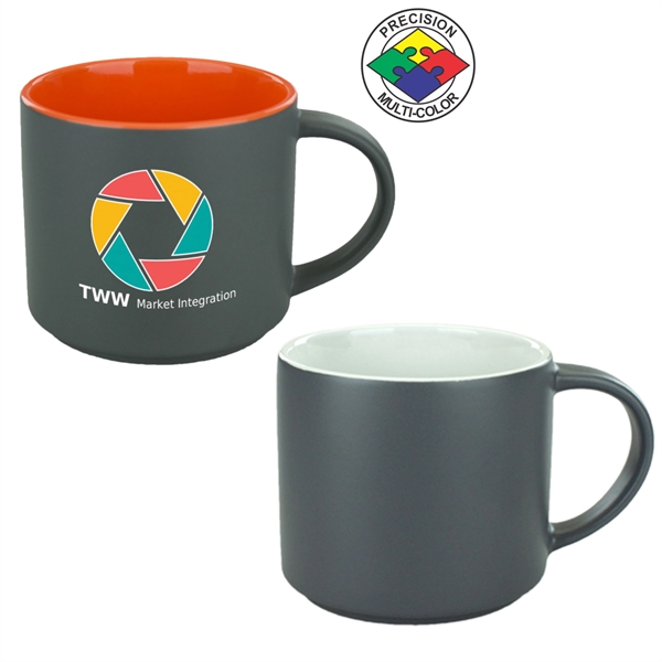 Stackable 16oz Norwich Mug. Available in solid and two-tone options. Spot... from ASI 80093 Pyrographics