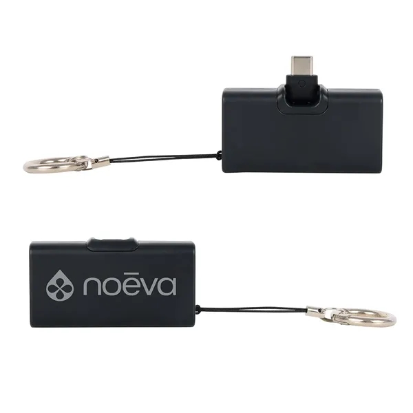 Item #EPB-BJ26 Bijou 1200mAh UL Listed Power Bank with USB-C Tip & Keyring