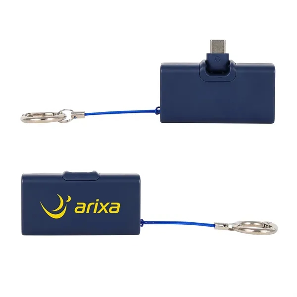 Item #EPB-BJ26 Bijou 1200mAh UL Listed Power Bank with USB-C Tip & Keyring