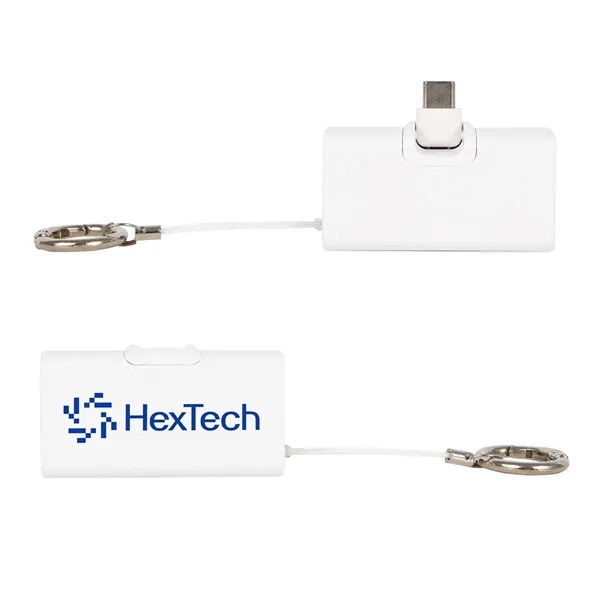 Item #EPB-BJ26 Bijou 1200mAh UL Listed Power Bank with USB-C Tip & Keyring