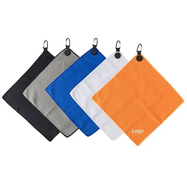 Microfiber golf towel with magnet and carabiner of 18 x 18... from ASI 37218 Athena Promo (tm)