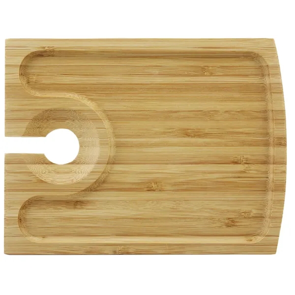 Eco-friendly Bamboo Tray with Wine Glass Holder... from ASI 55450 Franmara Inc