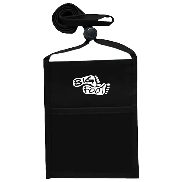 Single pocket wallet with front clear window, zipper closure and adjustable... from ASI 39552 BEL Promo