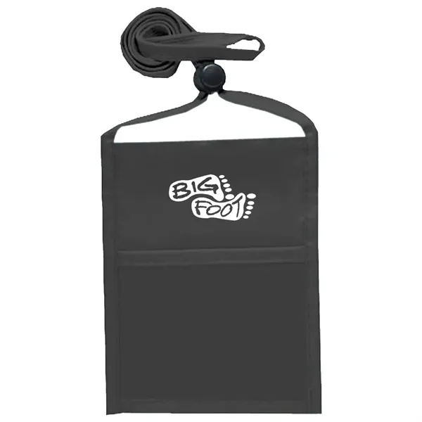 Single pocket wallet with front clear window, zipper closure and adjustable... from ASI 39552 BEL Promo
