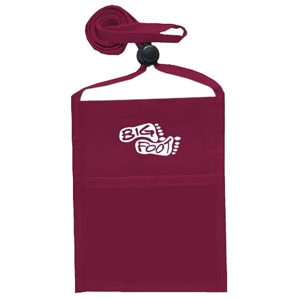 Single pocket wallet with front clear window, zipper closure and adjustable... from ASI 39552 BEL Promo
