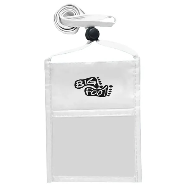 Single pocket wallet with front clear window, zipper closure and adjustable... from ASI 39552 BEL Promo