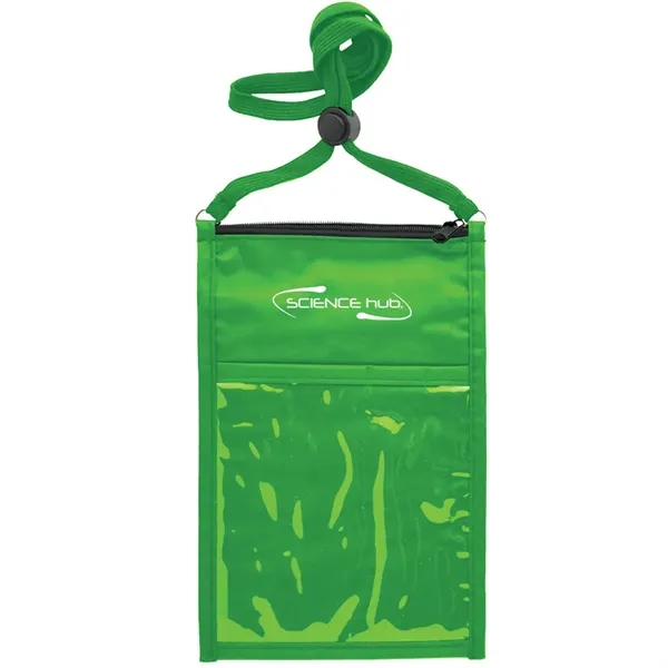 5.25" x 8.5" double pouch neck wallet with clear front and... from ASI 39552 BEL Promo