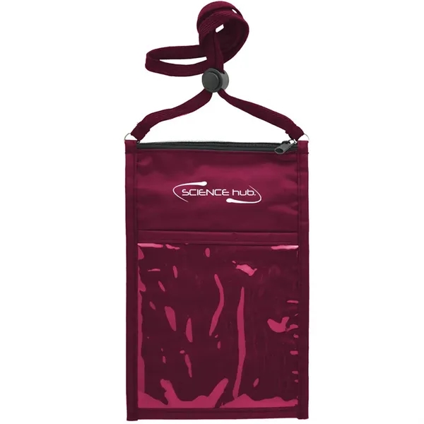 5.25" x 8.5" double pouch neck wallet with clear front and... from ASI 39552 BEL Promo