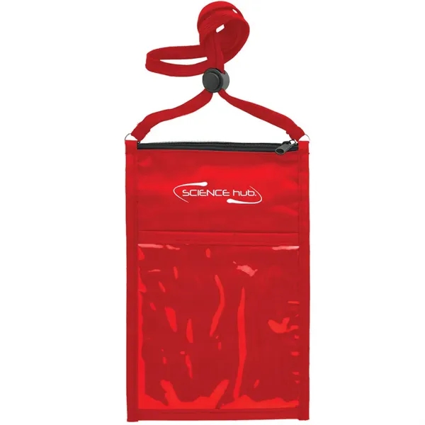 5.25" x 8.5" double pouch neck wallet with clear front and... from ASI 39552 BEL Promo