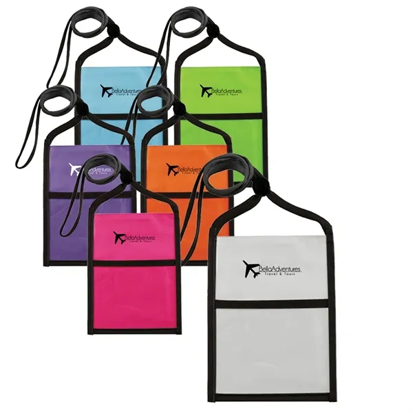 Nylon neck wallet with two-tone double window pouch and 3/8" adjustable... from ASI 39552 BEL Promo