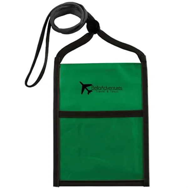 Nylon neck wallet with two-tone double window pouch and 3/8" adjustable... from ASI 39552 BEL Promo