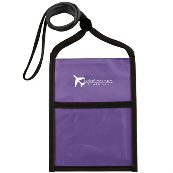 Nylon neck wallet with two-tone double window pouch and 3/8" adjustable... from ASI 39552 BEL Promo