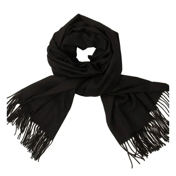 Polyester women fringe scarf plus 1 color embroidery logo on 1... from ASI 37218 Athena Promo (tm)