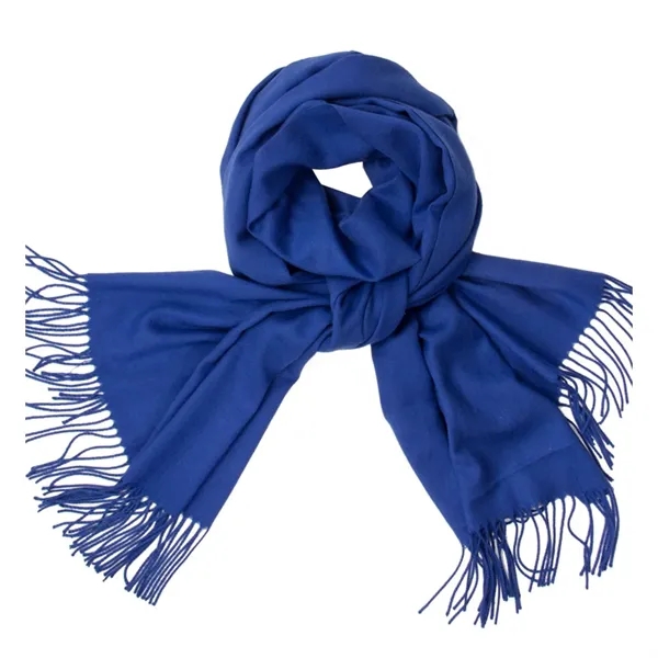 Polyester women fringe scarf plus 1 color embroidery logo on 1... from ASI 37218 Athena Promo (tm)