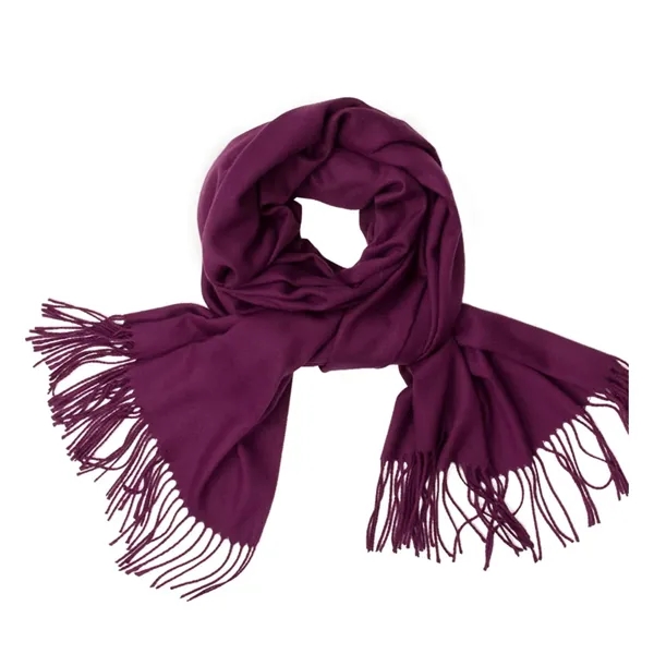 Polyester women fringe scarf plus 1 color embroidery logo on 1... from ASI 37218 Athena Promo (tm)
