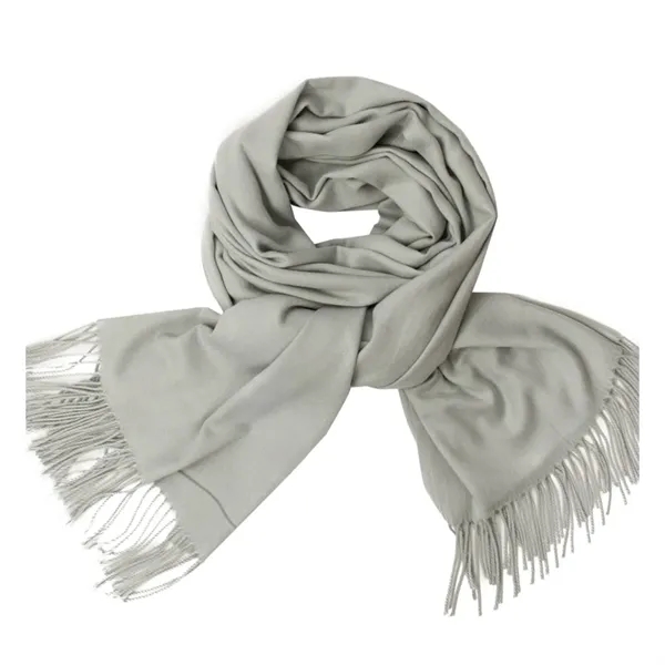 Polyester women fringe scarf plus 1 color embroidery logo on 1... from ASI 37218 Athena Promo (tm)
