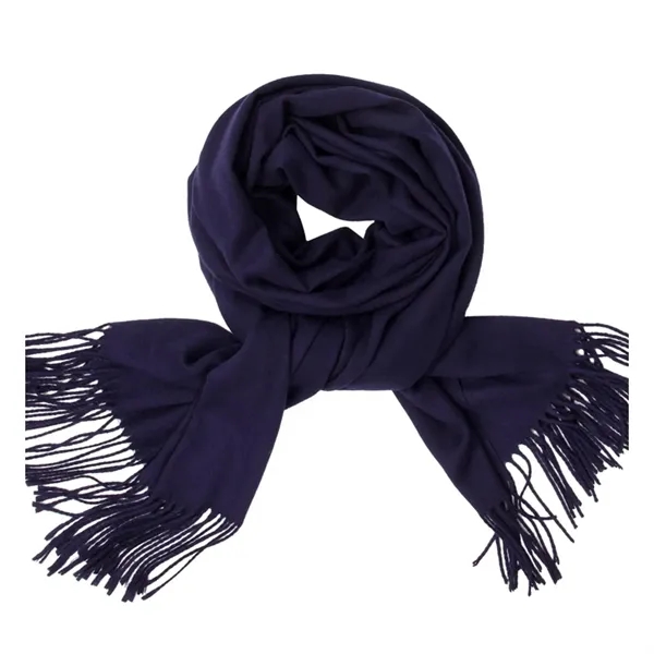 Polyester women fringe scarf plus 1 color embroidery logo on 1... from ASI 37218 Athena Promo (tm)
