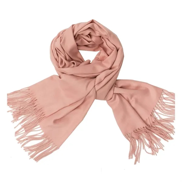 Polyester women fringe scarf plus 1 color embroidery logo on 1... from ASI 37218 Athena Promo (tm)