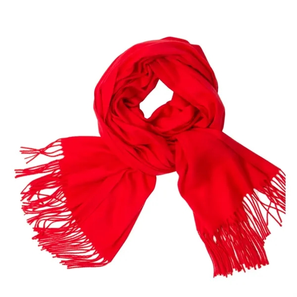 Polyester women fringe scarf plus 1 color embroidery logo on 1... from ASI 37218 Athena Promo (tm)