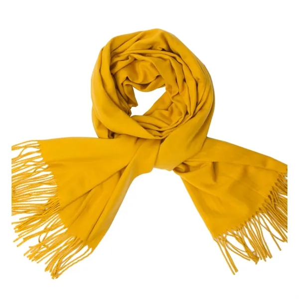 Polyester women fringe scarf plus 1 color embroidery logo on 1... from ASI 37218 Athena Promo (tm)