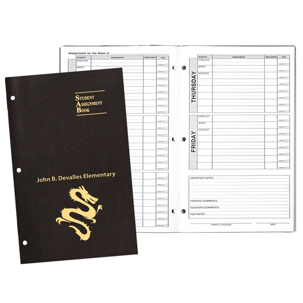 Academic weekly assignment book, saddle-stitched, leatherette cover.... from ASI 76575 Payne Publishers Inc / Payne Publishers