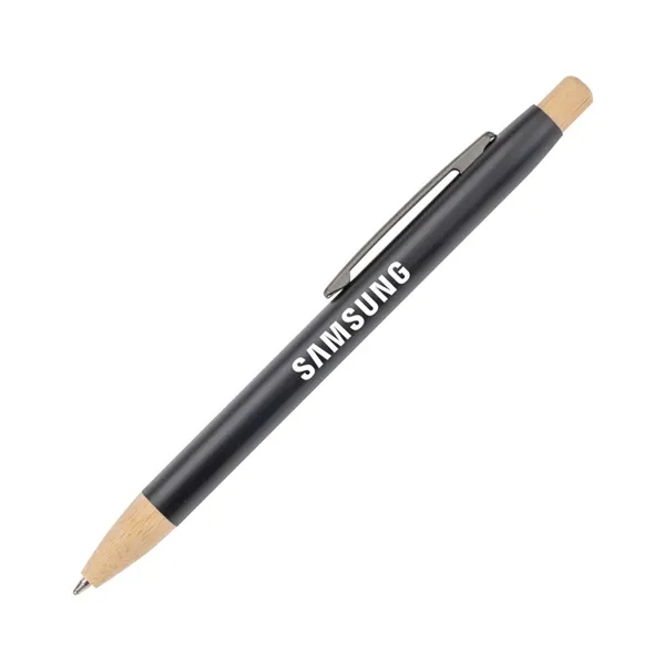 The Charon Aluminum Ballpoint Pen w/Bamboo Clicker & Tip combines sleek... from ASI 84592 St Regis Group