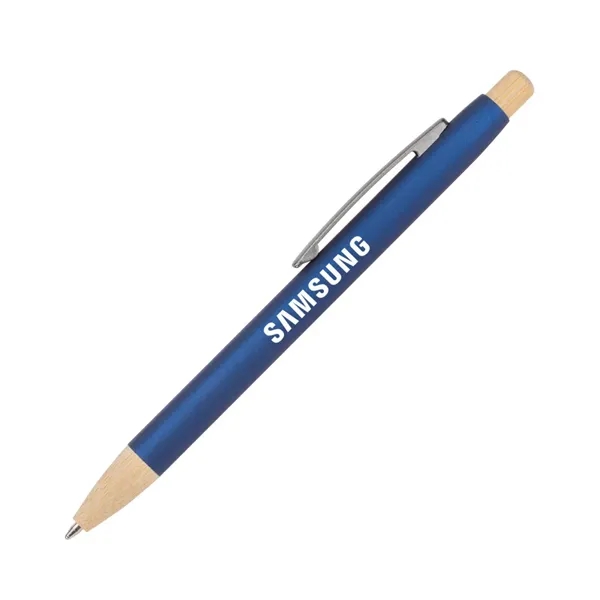 The Charon Aluminum Ballpoint Pen w/Bamboo Clicker & Tip combines sleek... from ASI 84592 St Regis Group