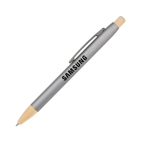 The Charon Aluminum Ballpoint Pen w/Bamboo Clicker & Tip combines sleek... from ASI 84592 St Regis Group