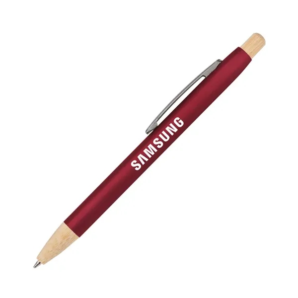 The Charon Aluminum Ballpoint Pen w/Bamboo Clicker & Tip combines sleek... from ASI 84592 St Regis Group